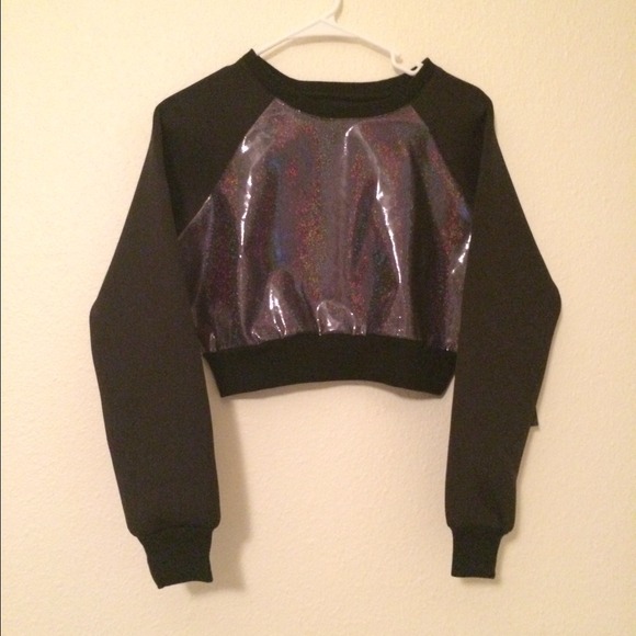 🚫SOLD🚫 Unif Hologram Neoprene Crop Sweater - Picture 2 of 4