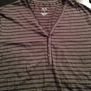 Sexy Armani black/gray strip Classy v-neck