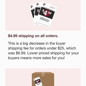 Posh mark new shipping rates