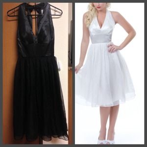 Retro Satin-Chiffon Pin Up Dress