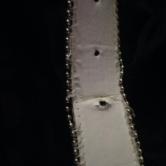 White bling belt