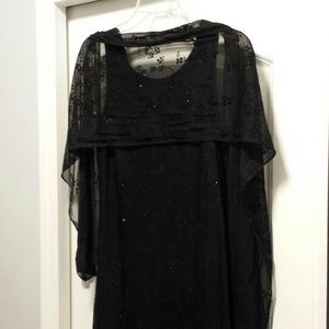 Jodi Michaels black full length dress with shawl