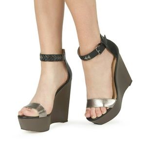JustFab "Tally" Ankle Strap Wedge - Size 11