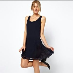 ASOS Shift Dress With Pleated Drop Waist - size 12