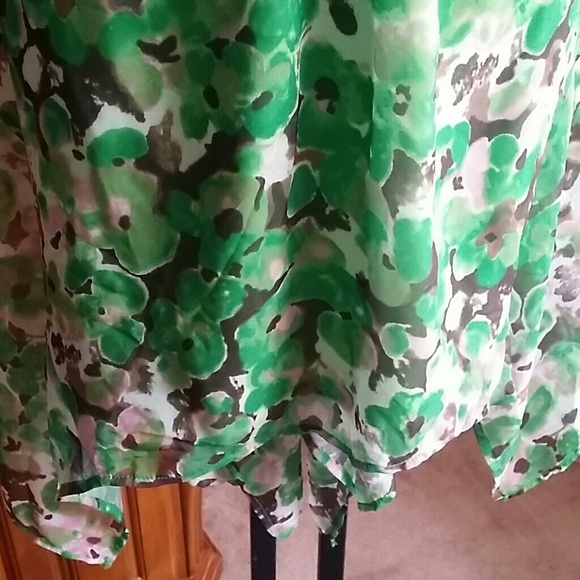 SOLD. Green Floral Spring Dress - Picture 3 of 4