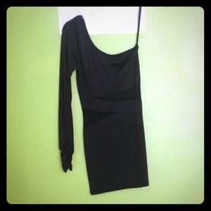 Spandex one sleeve dress