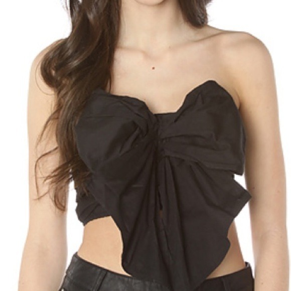 ❌SOLD ON EBAY❌Black bow bustier top