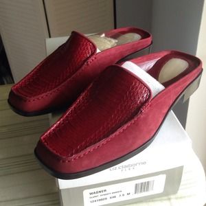 Liz Claiborne Red snake skin shoes
