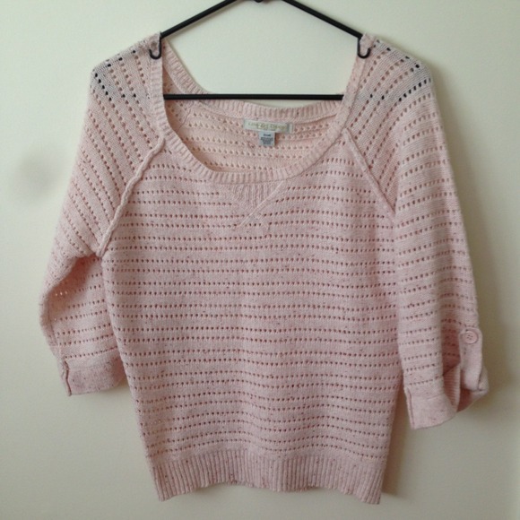 Pink drop shoulder sweater