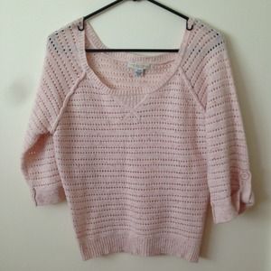 Pink drop shoulder sweater