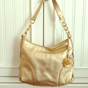 Gold Michael Kors Hobo Bag