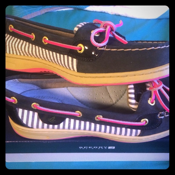 Navy Blue & Pink Sperry's