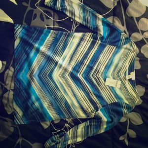 Striped multicolor black/ blue top by chico's