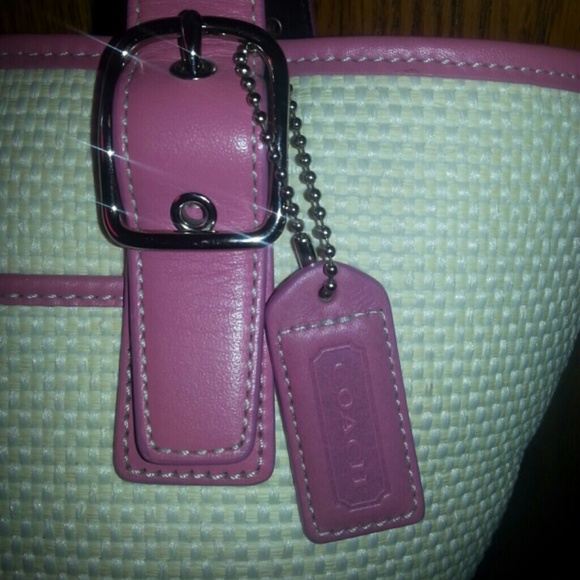 AUTHENTIC COACH SMALL STRAW TOTE