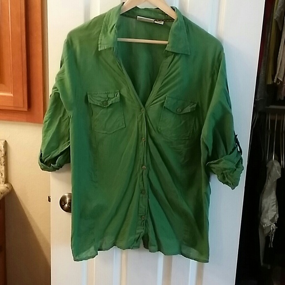Green button up