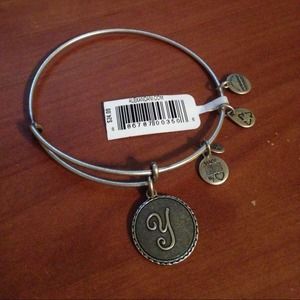 Retired Alex and Ani silver Y initial bangle