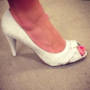 Silver sparkly style&co heels.