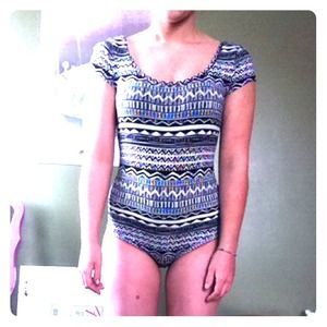 Tribal body suit tribal crop and skater skirt