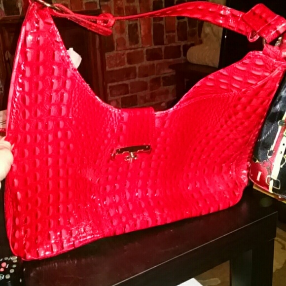 FAUX Crock embossed  red hobo   not used.