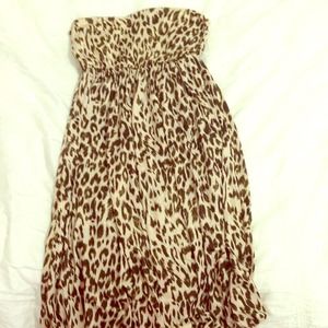 Strapless cheetah dress