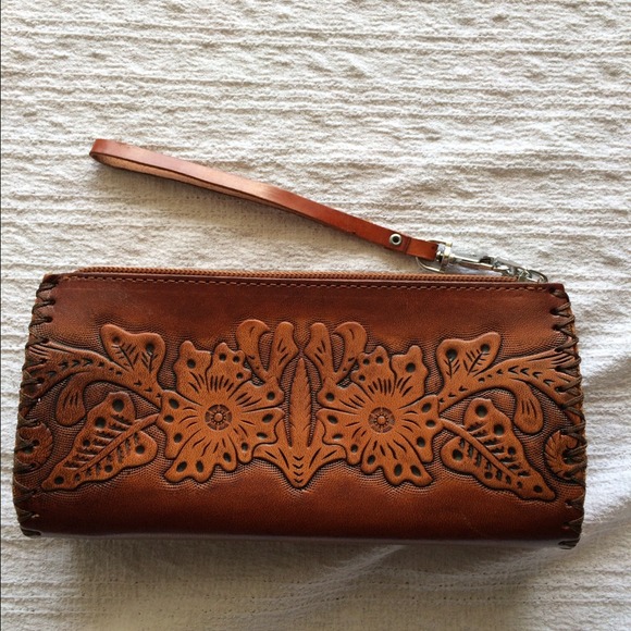 Leather wallet or pencil case with design