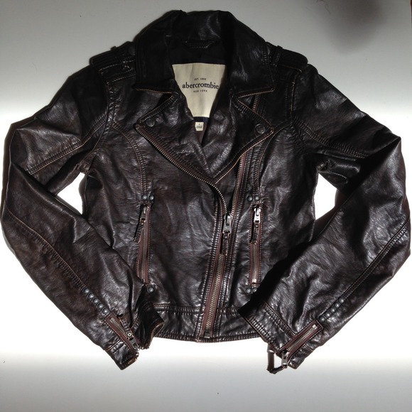 Abercrombie leather motorcycle jacket