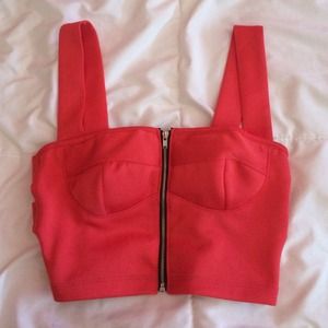 Zipper Front Crop Top