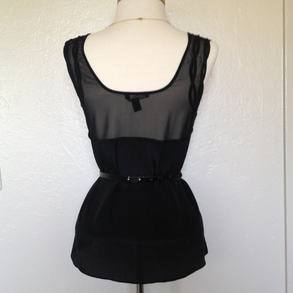 π«BUNDLEDπ« Black Silk Tank Top - Picture 3 of 3