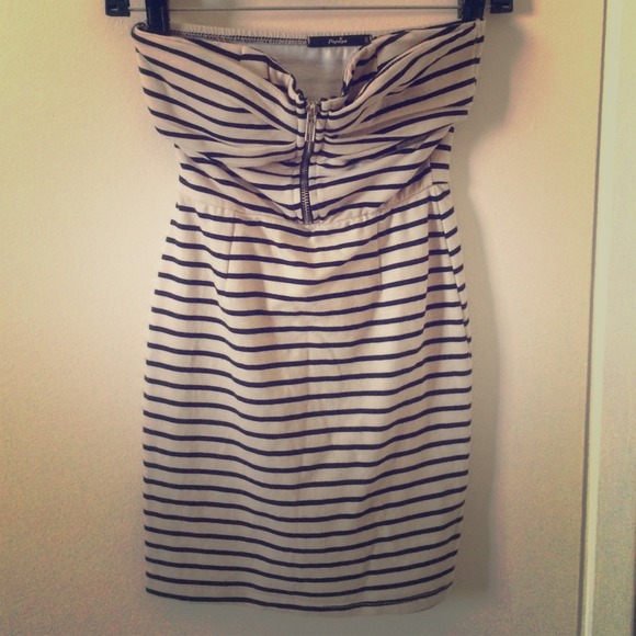 B/w striped tube dress