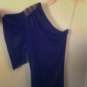 Black one shoulder body con dress