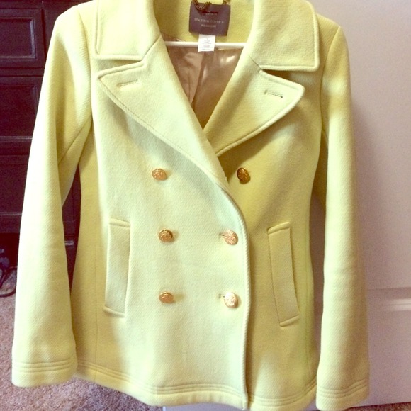 Sale! Jcrew citrus stadium cloth peacoat
