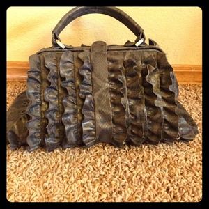 Jessica Simpson grey ruffle handbag!