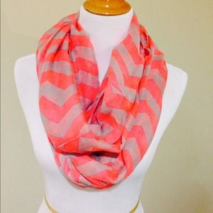 Coral chevron scarf
