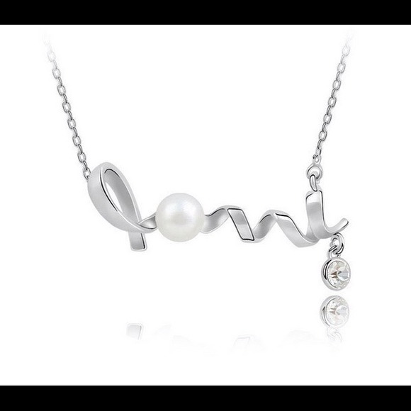 LOVE-PEARL RHINESTONE NECKLACE