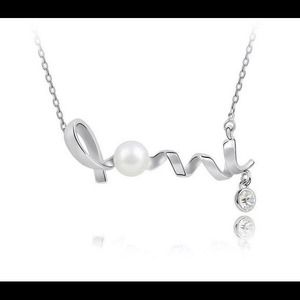 LOVE-PEARL RHINESTONE NECKLACE