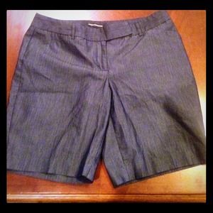 Blue pinstripe Bermuda shorts