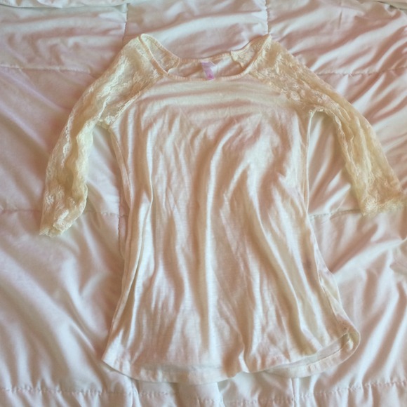 Cream Lace Sleeved Shirt