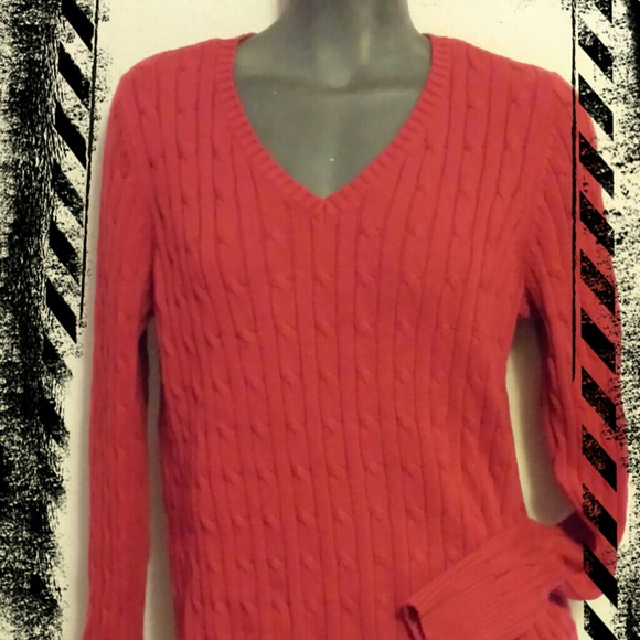 Sold 4/17 Red cable knit sweater
