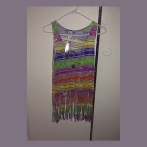 Colorful fringe tank