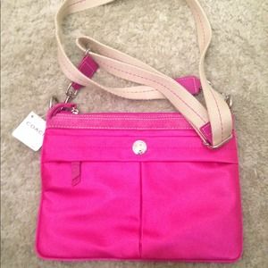 New with tags! Bright pink Coach messenger bag
