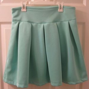 Mint green flare skirt