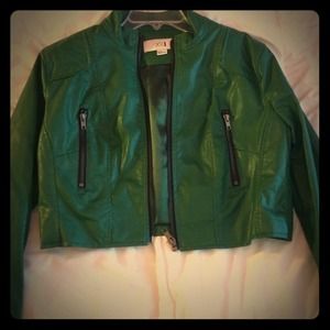 Emerald Green Leatherette Jacket