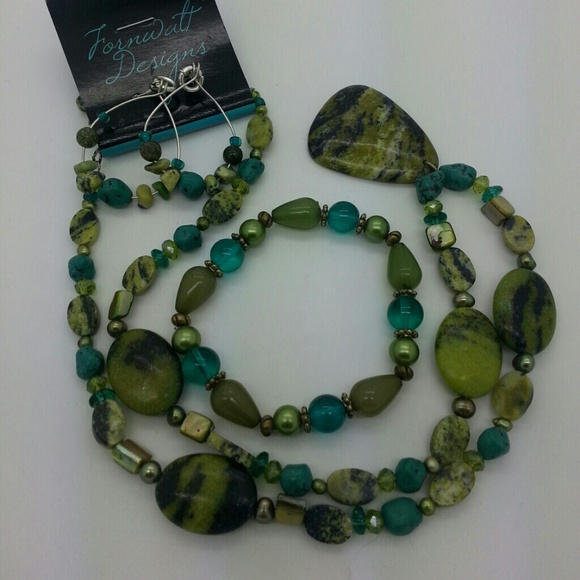 Necklace and Earrings and bracelet