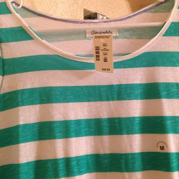 Aeropostale Green/Stripe Blouse