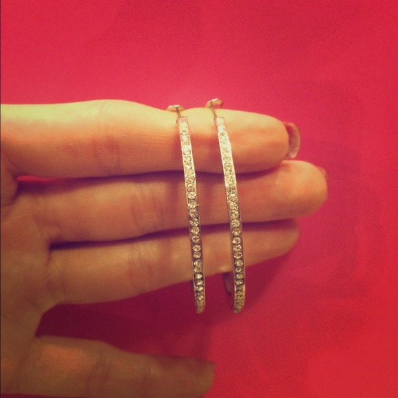 Silver/Diamond hoops