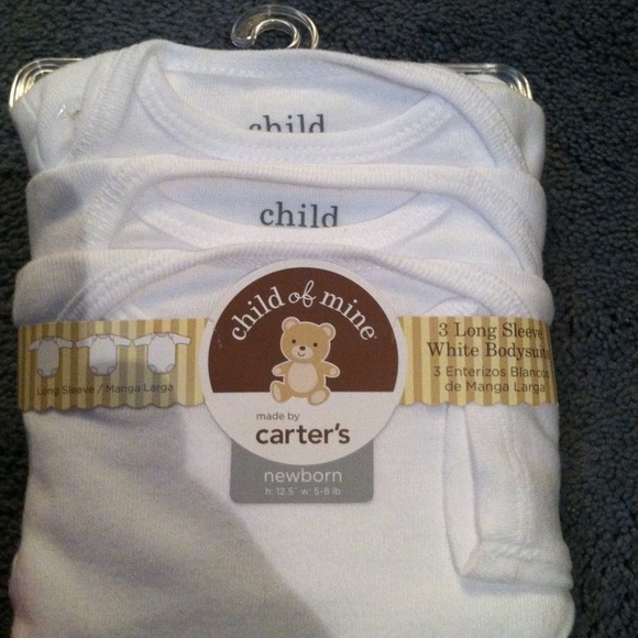 * Bundled* Set of 3 long sleeve white onsies