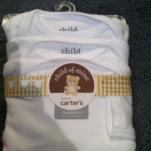 * Bundled* Set of 3 long sleeve white onsies