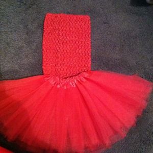 ** Bundled** Hot pink infant tutu and crochet top
