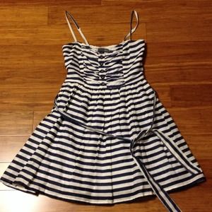Blue and White Striped Dress