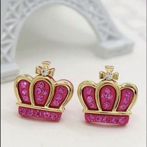 💎 Pink Crown Earrings 💎